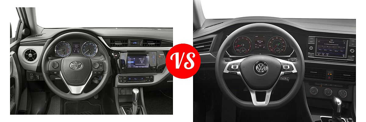 2019 Toyota Corolla Sedan SE / XSE vs. 2019 Volkswagen Jetta Sedan R-Line / S / SE - Dashboard Comparison