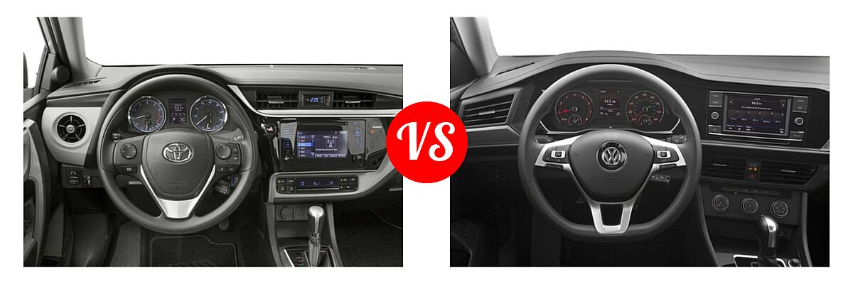 2019 Toyota Corolla Sedan SE / XSE vs. 2019 Volkswagen Jetta Sedan SEL Premium - Dashboard Comparison