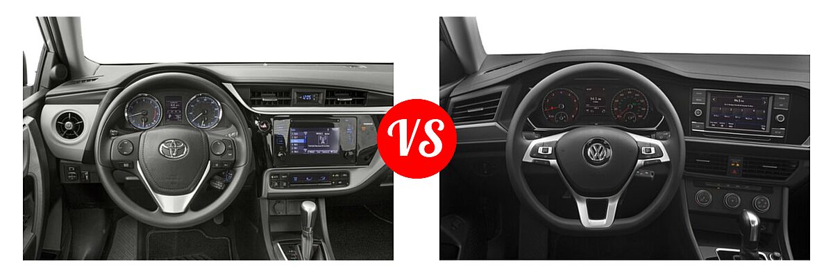 2019 Toyota Corolla Sedan SE / XSE vs. 2019 Volkswagen Jetta Sedan SEL - Dashboard Comparison