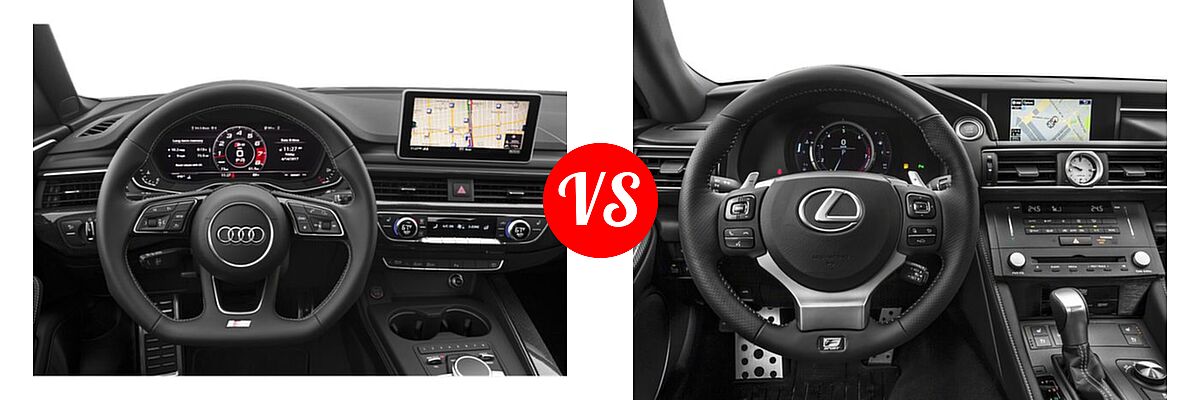 2019 Audi S5 Coupe Premium / Premium Plus / Prestige vs. 2018 Lexus RC 350 Coupe RC 350 - Dashboard Comparison