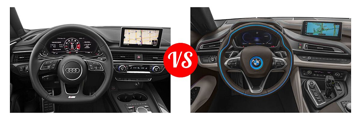 2019 Audi S5 Coupe Premium / Premium Plus / Prestige vs. 2019 BMW i8 Coupe PHEV Coupe - Dashboard Comparison