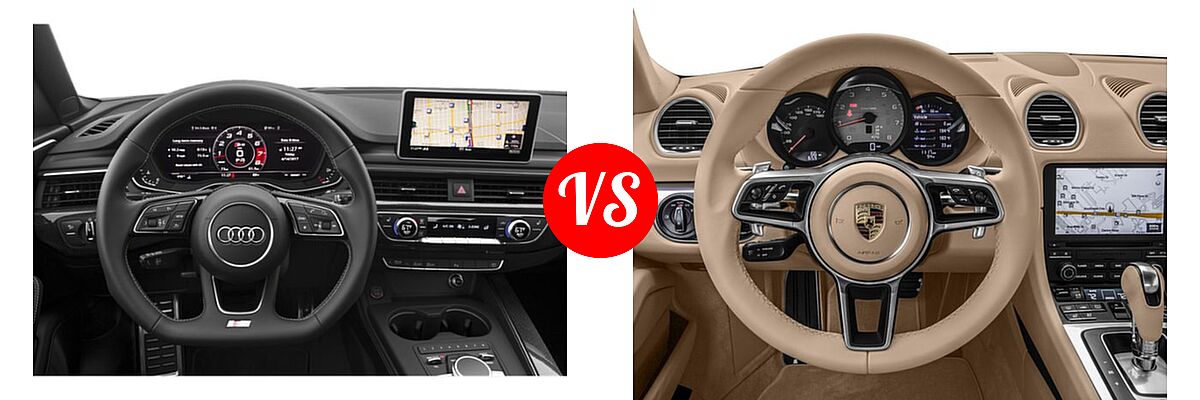 2019 Audi S5 Coupe Premium / Premium Plus / Prestige vs. 2018 Porsche 718 Cayman Coupe S - Dashboard Comparison