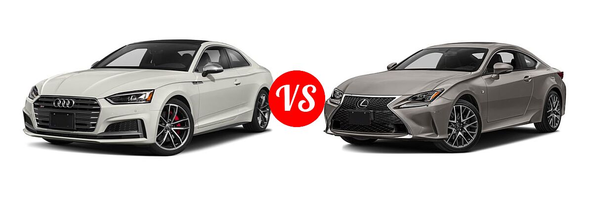2019 Audi S5 Coupe Premium / Premium Plus / Prestige vs. 2018 Lexus RC 350 Coupe RC 350 - Front Left Comparison