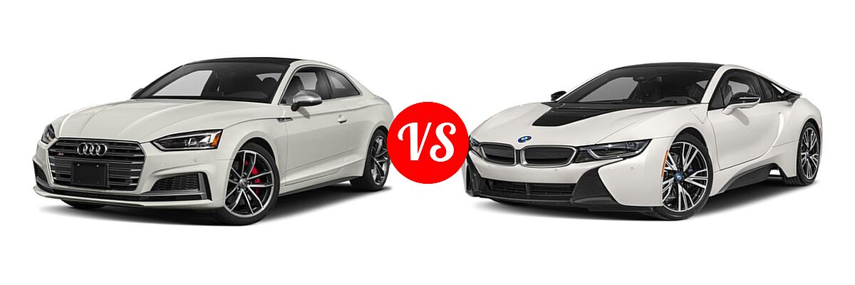 2019 Audi S5 Coupe Premium / Premium Plus / Prestige vs. 2019 BMW i8 Coupe PHEV Coupe - Front Left Comparison