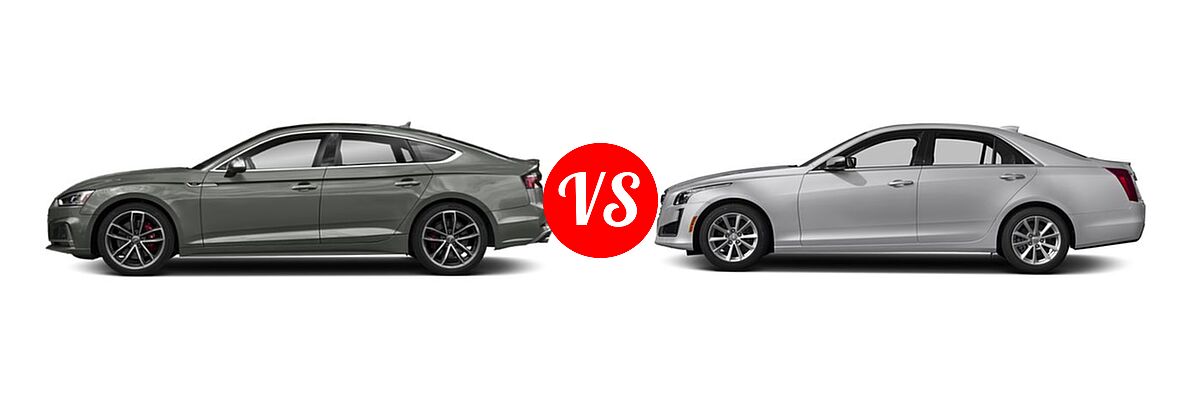 2019 Audi S5 Sedan Premium / Premium Plus / Prestige vs. 2018 Cadillac CTS Sedan AWD / Luxury RWD / Premium Luxury RWD / RWD - Side Comparison