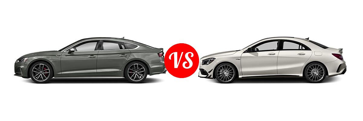 2019 Audi S5 Sedan Premium / Premium Plus / Prestige vs. 2018 Mercedes-Benz CLA-Class AMG CLA 45 Sedan AMG CLA 45 - Side Comparison