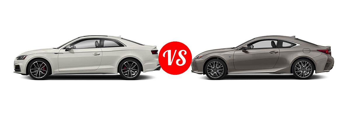 2019 Audi S5 Coupe Premium / Premium Plus / Prestige vs. 2018 Lexus RC 350 Coupe RC 350 - Side Comparison