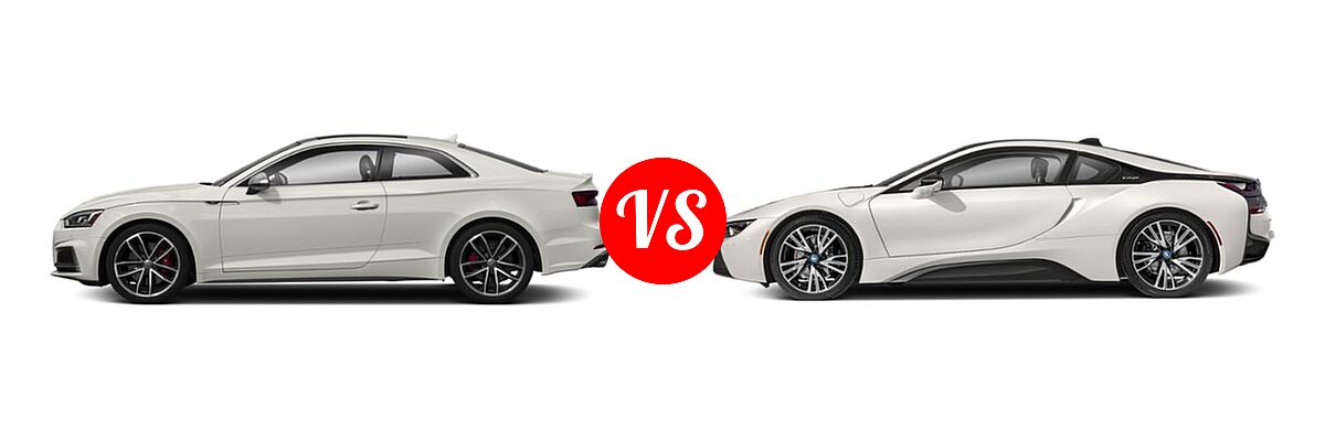 2019 Audi S5 Coupe Premium / Premium Plus / Prestige vs. 2019 BMW i8 Coupe PHEV Coupe - Side Comparison