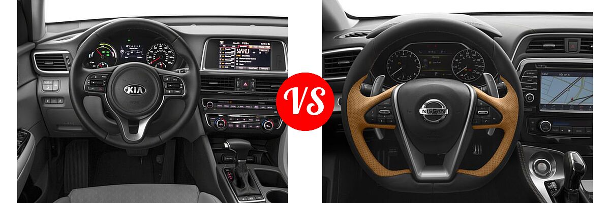 2017 Kia Optima Plug-In Hybrid Sedan EX vs. 2017 Nissan Maxima Sedan SR - Dashboard Comparison