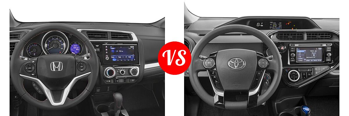 2018 Honda Fit Hatchback Sport vs. 2018 Toyota Prius c Hatchback Four / One / Three / Two - Dashboard Comparison