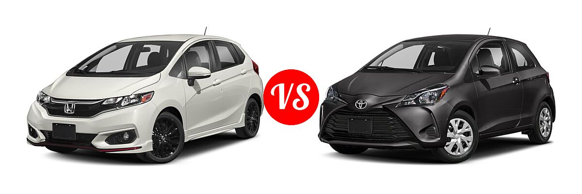 2018 Honda Fit Hatchback Sport vs. 2018 Toyota Yaris Hatchback L / LE - Front Left Comparison
