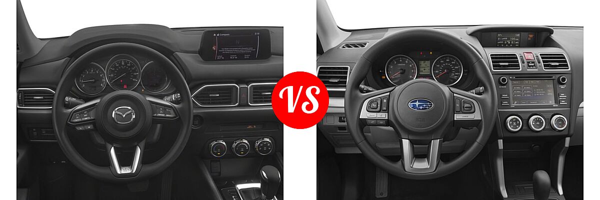 2017 Mazda CX-5 SUV Sport vs. 2017 Subaru Forester SUV 2.5i CVT - Dashboard Comparison