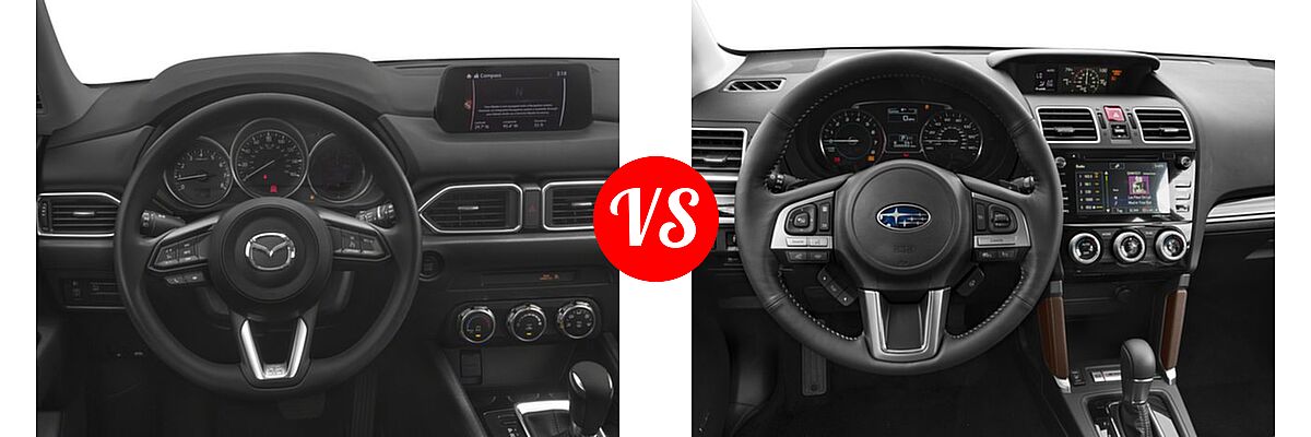 2017 Mazda CX-5 SUV Sport vs. 2017 Subaru Forester SUV Touring - Dashboard Comparison
