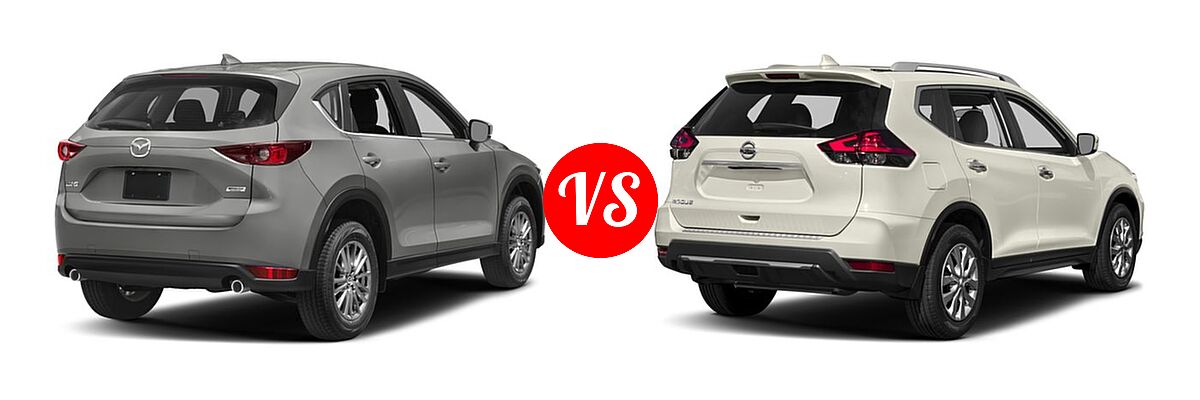 2017 Mazda CX-5 SUV Sport vs. 2017 Nissan Rogue SUV S / SV - Rear Right Comparison
