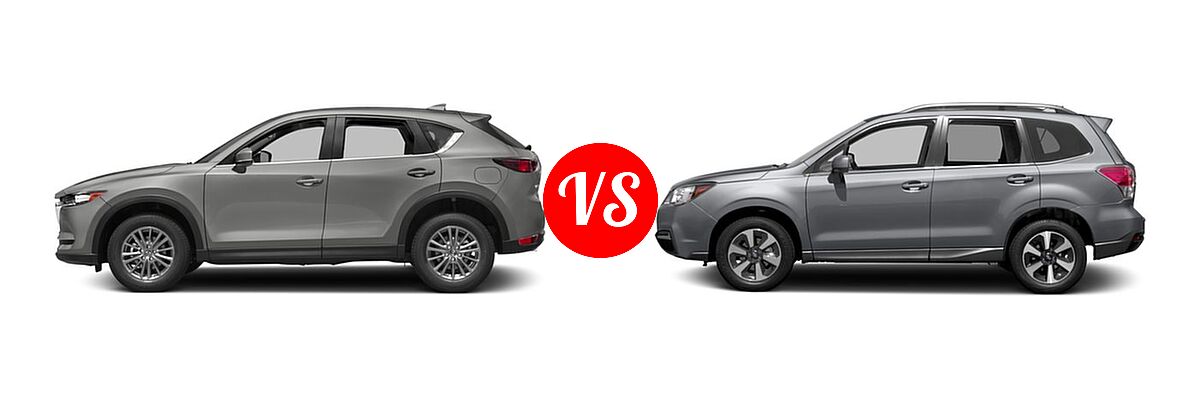 2017 Mazda CX-5 SUV Sport vs. 2017 Subaru Forester SUV Limited - Side Comparison