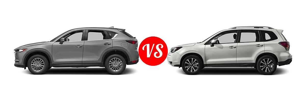 2017 Mazda CX-5 SUV Sport vs. 2017 Subaru Forester SUV Premium - Side Comparison