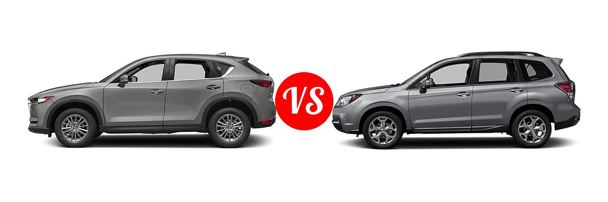 2017 Mazda CX-5 SUV Sport vs. 2017 Subaru Forester SUV Touring - Side Comparison