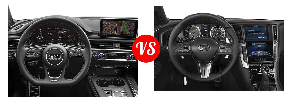 2018 Audi S4 Sedan Premium Plus / Prestige vs. 2019 Infiniti Q50 Red Sport Sedan RED SPORT 400 - Dashboard Comparison