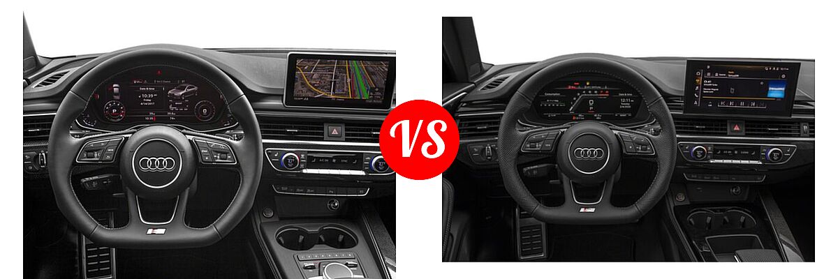 2018 Audi S4 Sedan Premium Plus / Prestige vs. 2022 Audi S4 Sedan Premium / Premium Plus / Prestige - Dashboard Comparison