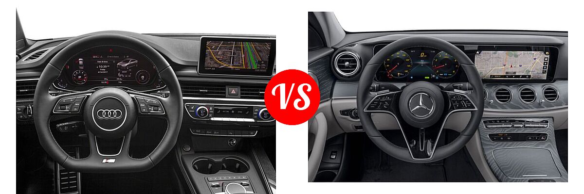 2018 Audi S4 Sedan Premium Plus / Prestige vs. 2022 Mercedes-Benz E-Class Sedan E 450 - Dashboard Comparison