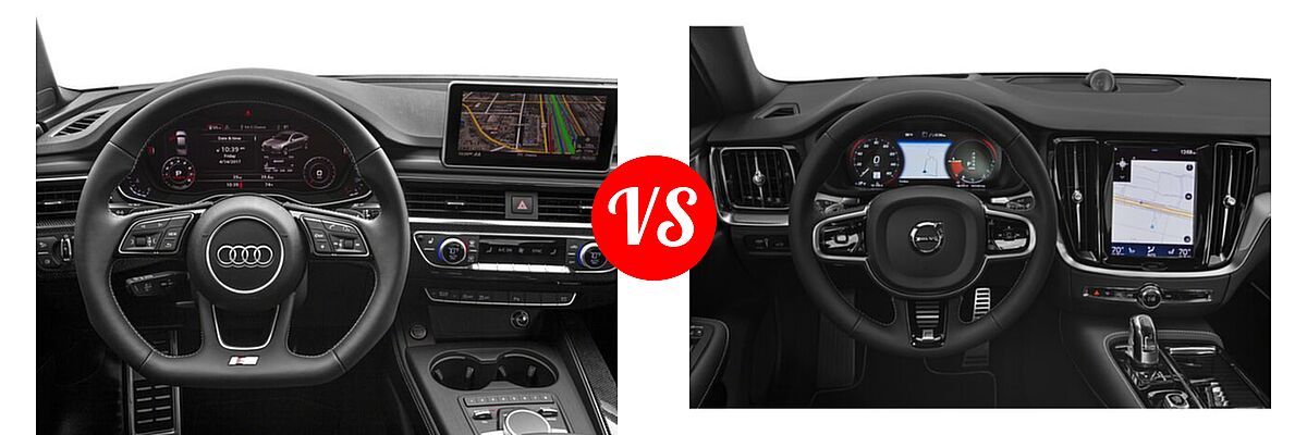 2018 Audi S4 Sedan Premium Plus / Prestige vs. 2022 Volvo S60 Sedan PHEV R-Design / R-Design Expression - Dashboard Comparison