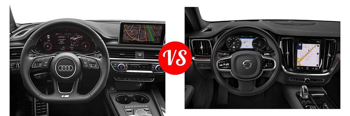 2018 Audi S4 Sedan Premium Plus / Prestige vs. 2022 Volvo S60 Sedan PHEV Inscription - Dashboard Comparison