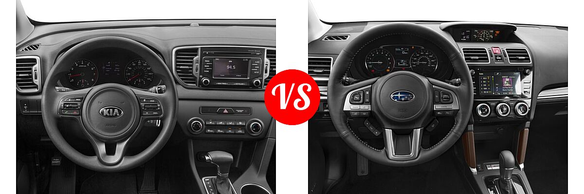 2018 Kia Sportage SUV LX vs. 2018 Subaru Forester SUV Touring - Dashboard Comparison