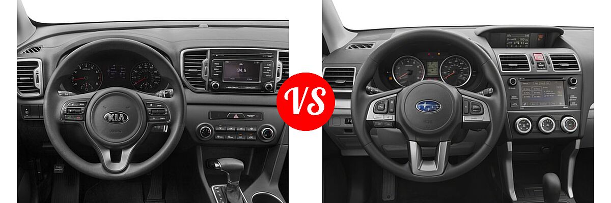 2018 Kia Sportage SUV LX vs. 2018 Subaru Forester SUV 2.5i Manual - Dashboard Comparison