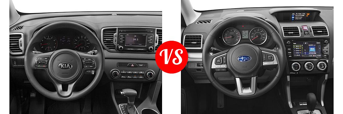 2018 Kia Sportage SUV LX vs. 2018 Subaru Forester SUV Premium - Dashboard Comparison