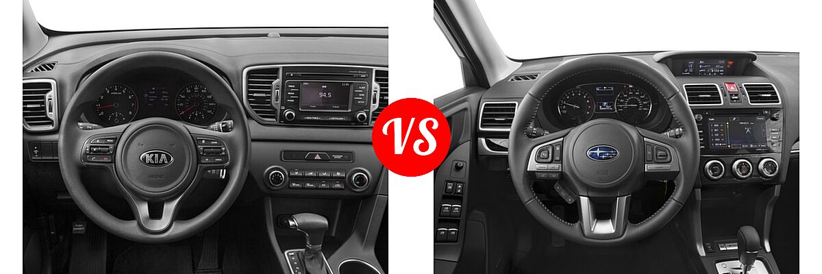2018 Kia Sportage SUV LX vs. 2018 Subaru Forester SUV Limited - Dashboard Comparison