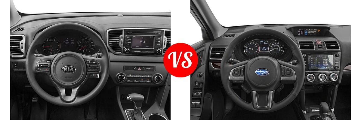 2018 Kia Sportage SUV LX vs. 2018 Subaru Forester SUV Touring - Dashboard Comparison
