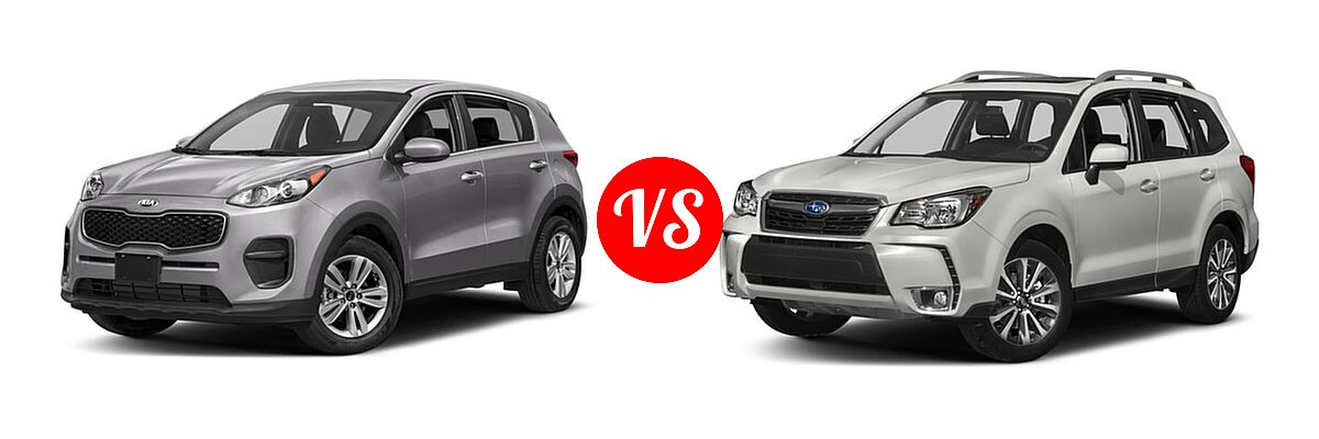 2018 Kia Sportage SUV LX vs. 2018 Subaru Forester SUV Premium - Front Left Comparison