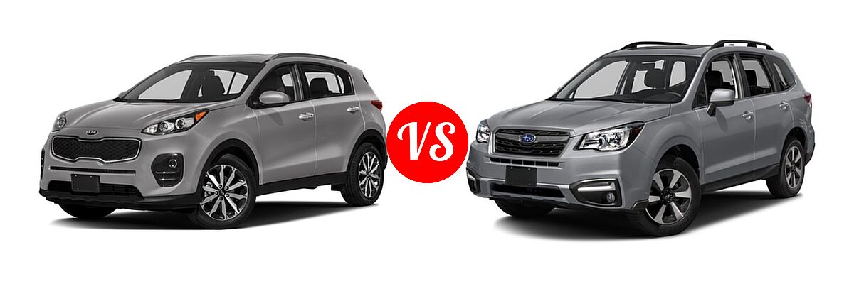 2018 Kia Sportage SUV EX vs. 2018 Subaru Forester SUV Limited - Front Left Comparison
