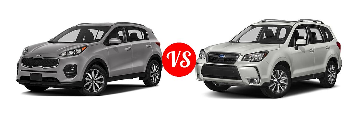 2018 Kia Sportage SUV EX vs. 2018 Subaru Forester SUV Premium - Front Left Comparison