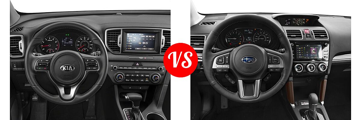 2018 Kia Sportage SUV EX vs. 2018 Subaru Forester SUV Touring - Dashboard Comparison