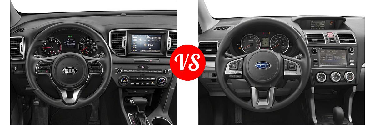 2018 Kia Sportage SUV EX vs. 2018 Subaru Forester SUV 2.5i Manual - Dashboard Comparison