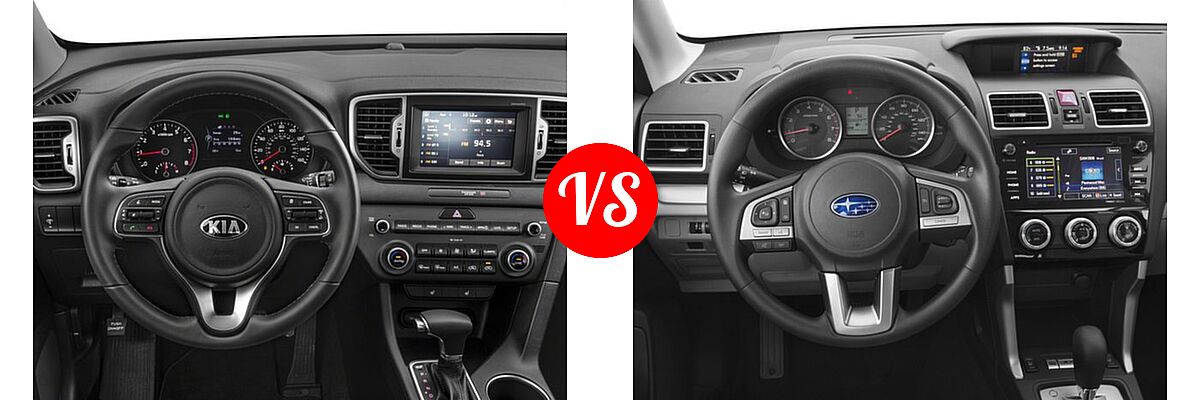 2018 Kia Sportage SUV EX vs. 2018 Subaru Forester SUV Premium - Dashboard Comparison