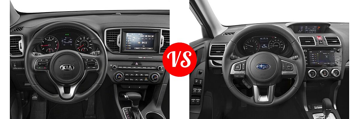 2018 Kia Sportage SUV EX vs. 2018 Subaru Forester SUV Limited - Dashboard Comparison