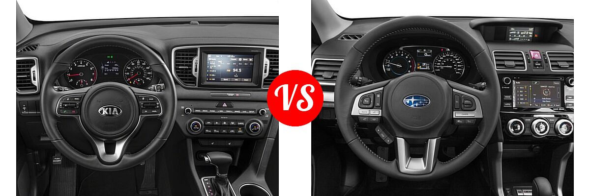 2018 Kia Sportage SUV EX vs. 2018 Subaru Forester SUV Premium - Dashboard Comparison