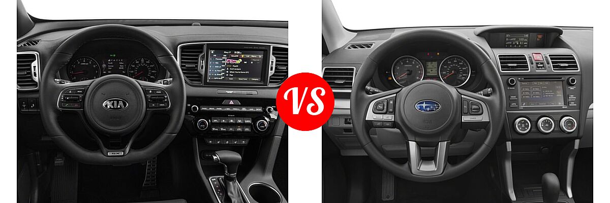 2018 Kia Sportage SUV SX Turbo vs. 2018 Subaru Forester SUV 2.5i Manual - Dashboard Comparison