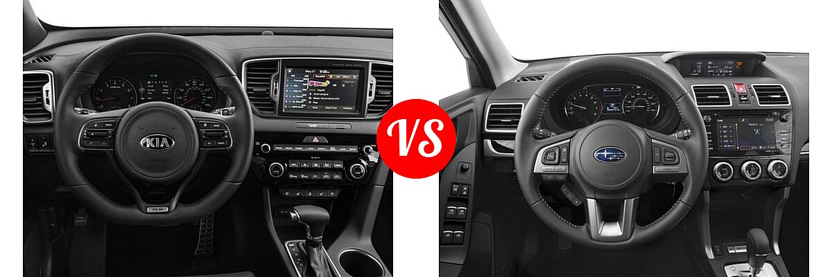 2018 Kia Sportage SUV SX Turbo vs. 2018 Subaru Forester SUV Limited - Dashboard Comparison