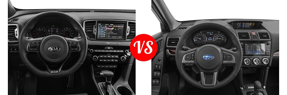 2018 Kia Sportage SUV SX Turbo vs. 2018 Subaru Forester SUV Touring - Dashboard Comparison