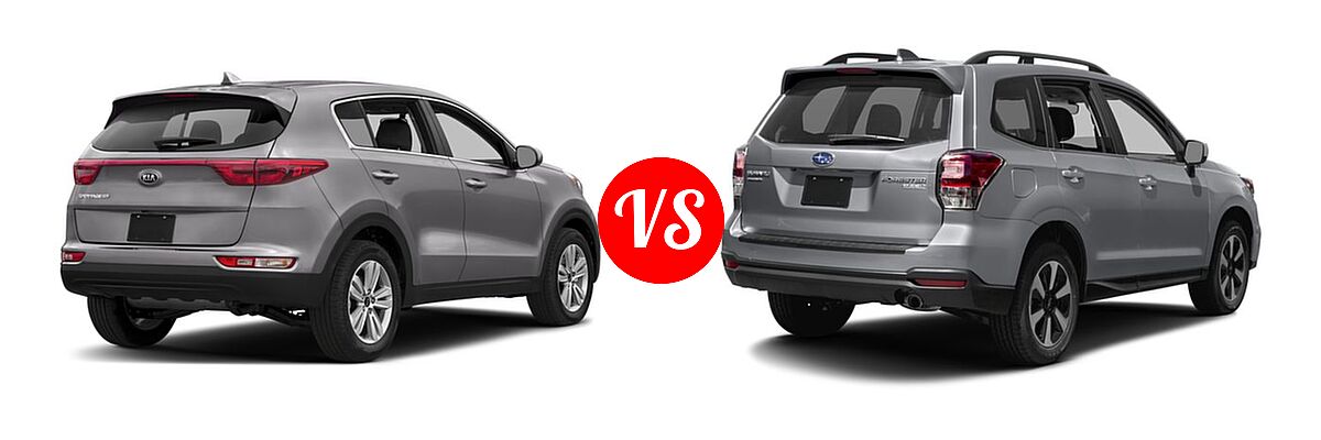 2018 Kia Sportage SUV LX vs. 2018 Subaru Forester SUV Limited - Rear Right Comparison