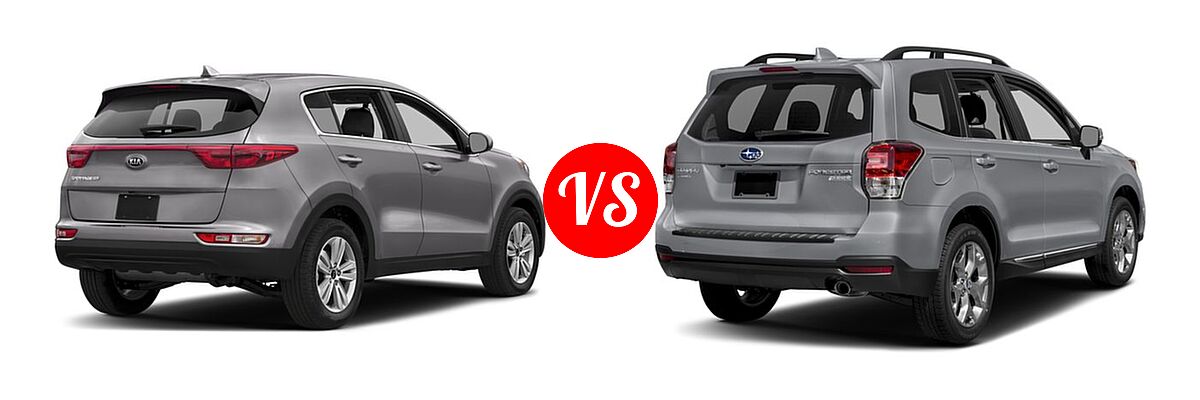 2018 Kia Sportage SUV LX vs. 2018 Subaru Forester SUV Touring - Rear Right Comparison