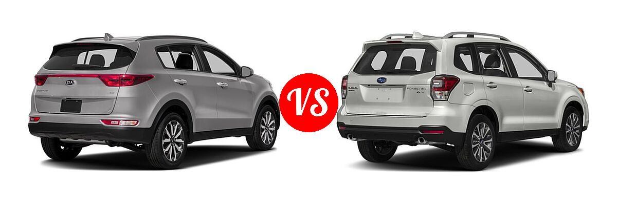 2018 Kia Sportage SUV EX vs. 2018 Subaru Forester SUV Premium - Rear Right Comparison