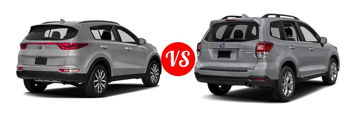 2018 Kia Sportage SUV EX vs. 2018 Subaru Forester SUV Touring - Rear Right Comparison