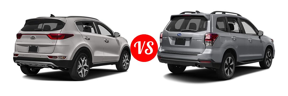 2018 Kia Sportage SUV SX Turbo vs. 2018 Subaru Forester SUV Limited - Rear Right Comparison