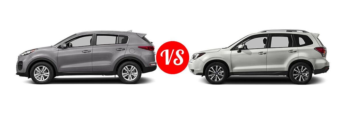 2018 Kia Sportage SUV LX vs. 2018 Subaru Forester SUV Premium - Side Comparison