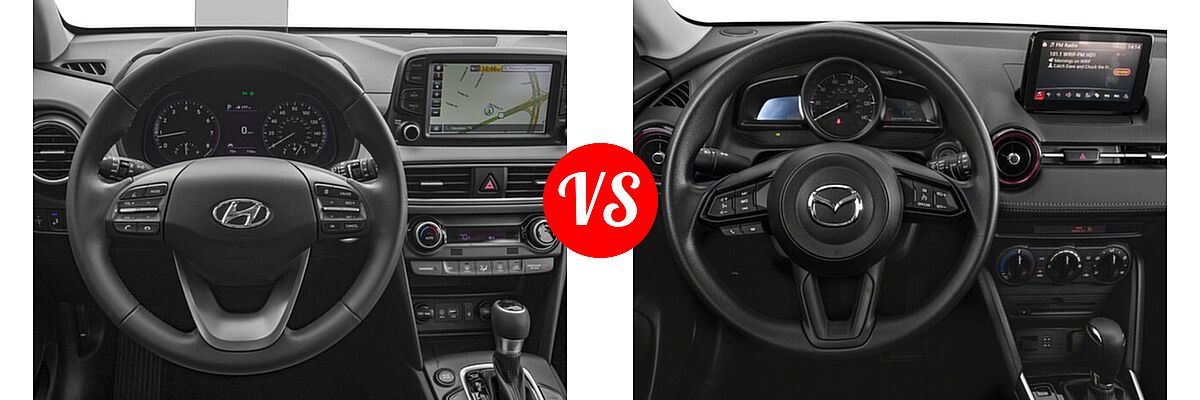 2018 Hyundai Kona SUV Limited / SE / SEL / Ultimate vs. 2018 Mazda CX-3 SUV Sport - Dashboard Comparison