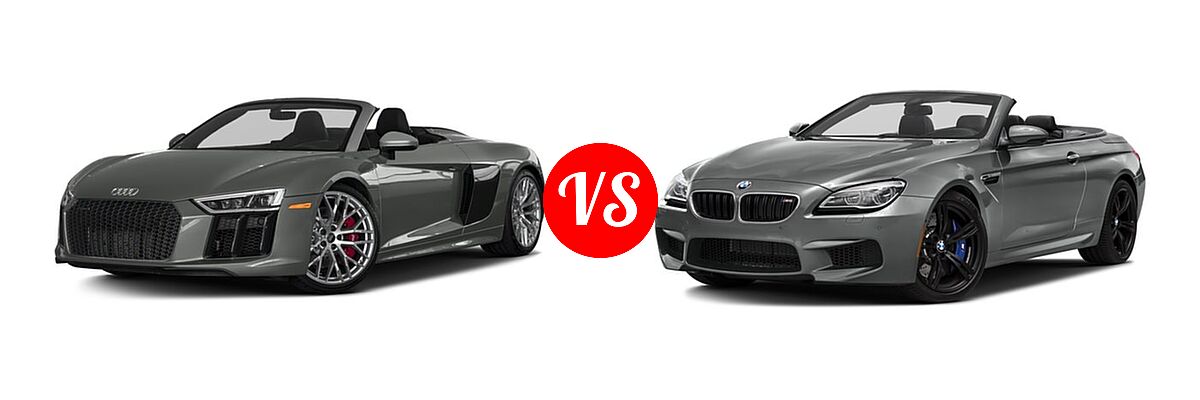 2017 Audi R8 Convertible V10 vs. 2017 BMW M6 Convertible Convertible - Front Left Comparison